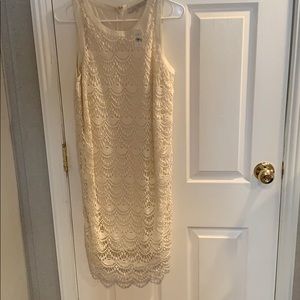Loft cream lace dress size 8